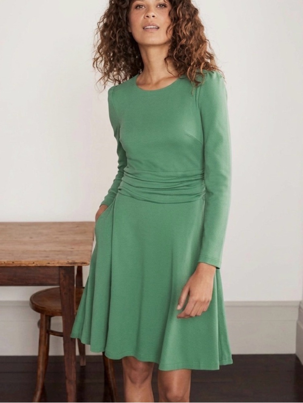 Boden Maggie Green Ponte Jersey Dress size UK 20R US 16/18R